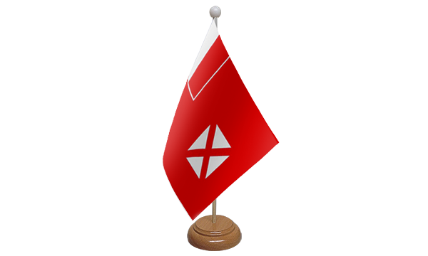 Wallis and Futuna Small Flag with Wooden Stand